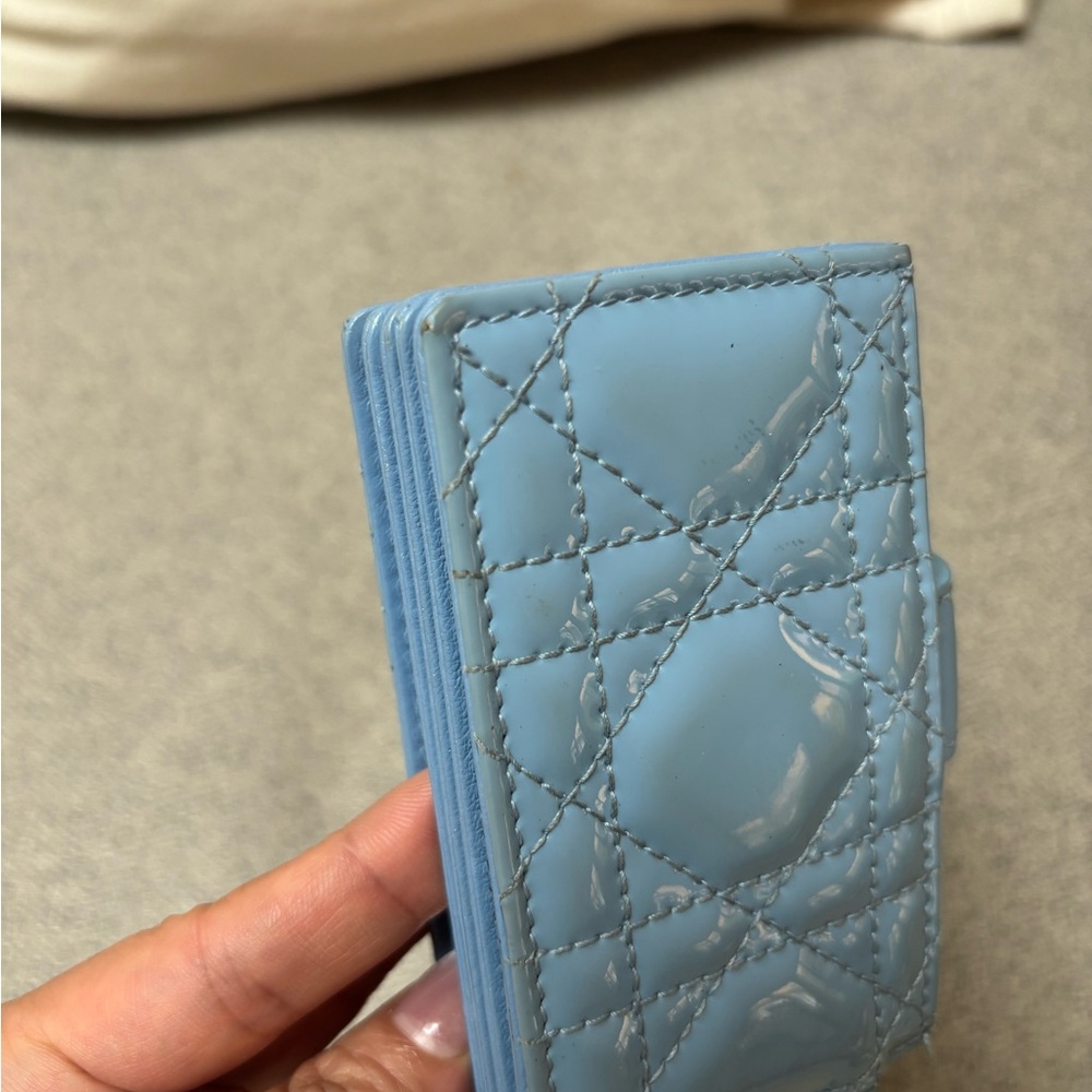 Dior Blue Quilted Card Holder - Picture 7 of 8
